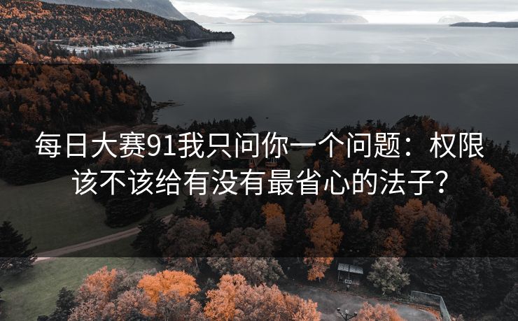 <strong>每日大赛</strong>91我只问你一个问题：权限该不该给有没有最省心的法子？