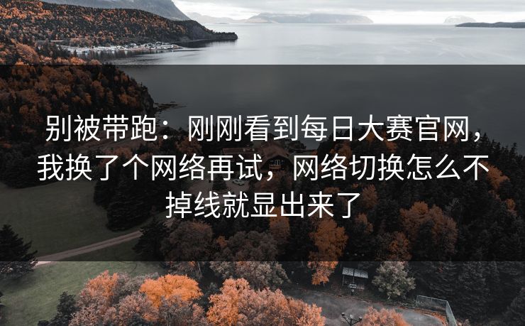 别被带跑：刚刚看到每日大赛官网，我换了个网络再试，网络切换怎么不掉线就显出来了